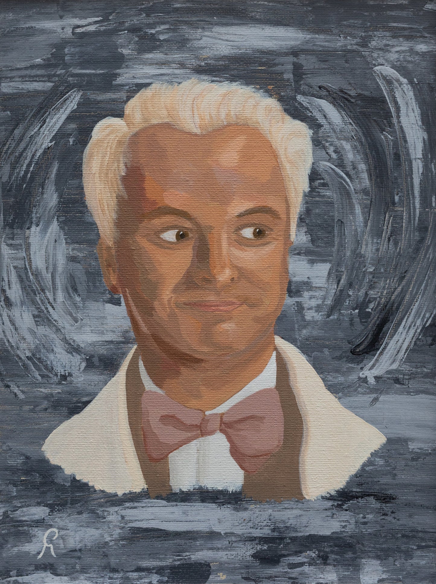 Painting of Aziraphael Michael Sheen Good Omens