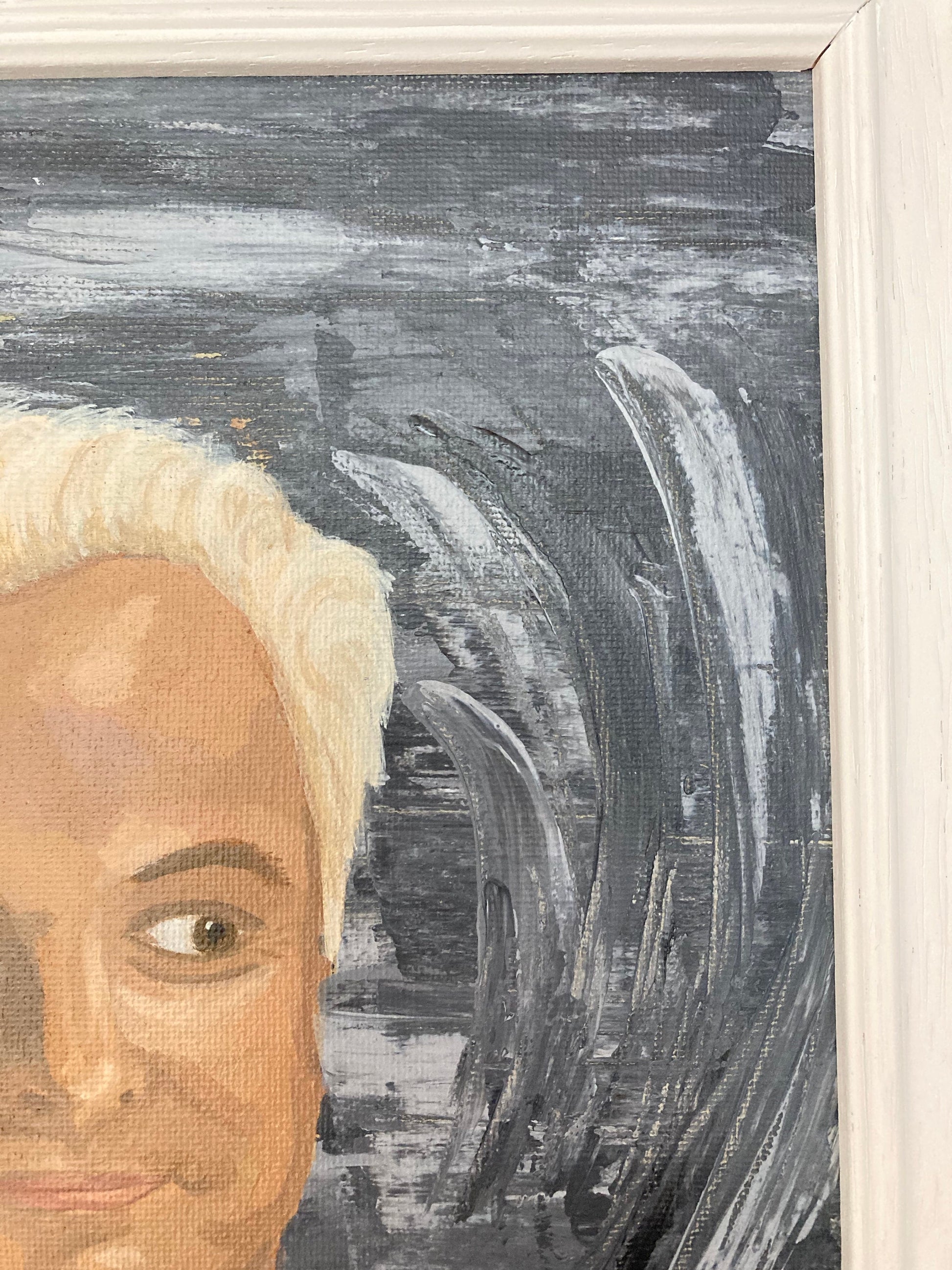 Detail of Painting of Aziraphael Good Omens Michael Sheen